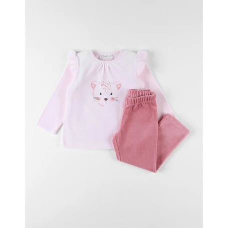 Pyjama 2 pièces en velours ROSE 3 - vertbaudet enfant 