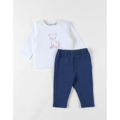 Bébé-Ensemble-Set 2 pièces legging et t-shirt léopard/denim