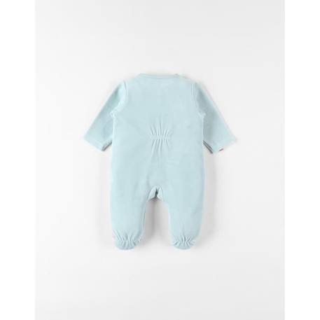 Pyjama 1 pièce imprimé lapin en velours BLEU 4 - vertbaudet enfant 