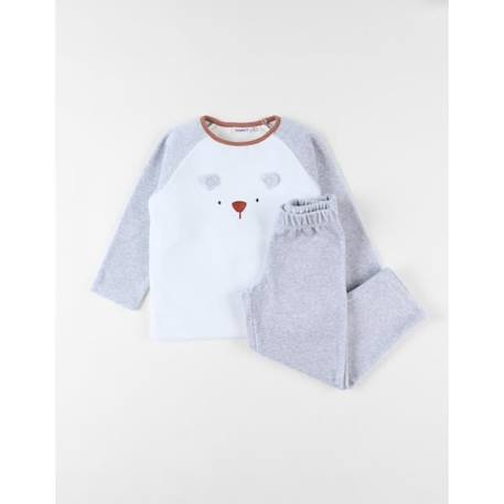 Pyjama 2 pièces broderie ours en velours  - vertbaudet enfant