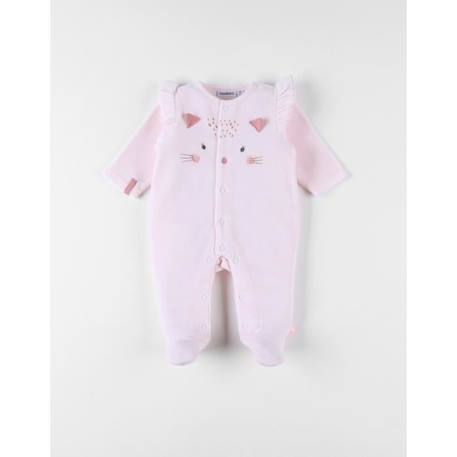 Pyjama 1 pièce en velours broderie léoparde ROSE 3 - vertbaudet enfant 