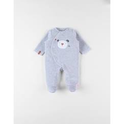 -Pyjama 1 pièce broderie ours en velours