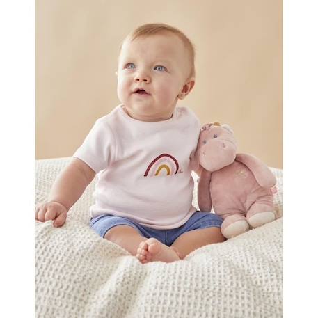 Set t-shirt imprimé arc en ciel + short denim ROSE 1 - vertbaudet enfant 