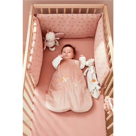 Tour de lit respirant imprimé libellules en mousseline ROSE 1 - vertbaudet enfant 