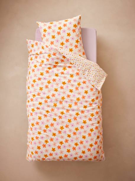 Parure housse de couette + taie d'oreiller essentiels enfant avec coton recyclé POP FLOWER multicolore 2 - vertbaudet enfant 