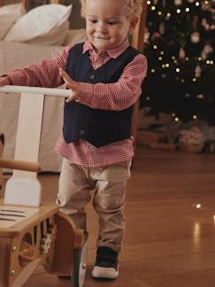 Ensemble de fêtes 4 pièces bébé garçon chemise + pantalon + gilet + noeud pap'  - vertbaudet enfant