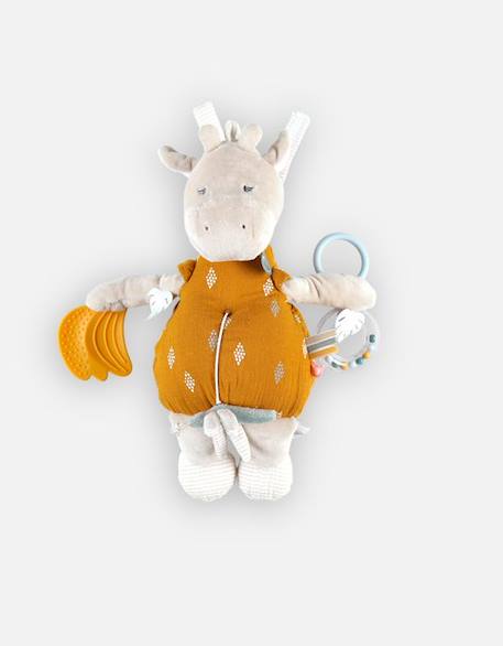 Peluche d'activités Tiga en Veloudoux® et mousseline de coton BIO BLANC 4 - vertbaudet enfant 