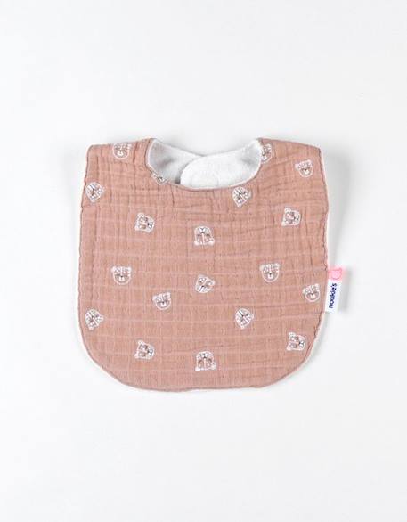 Set de 3 bavoirs - NOUKIE'S - léopard - coton - bébé - beige, blanc et marron BEIGE 4 - vertbaudet enfant 