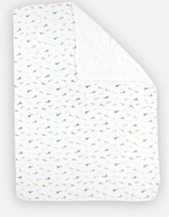 Puériculture-Couverture en coton BIO 75x100 cm - NOUKIE'S - Mix & Match - Douce et moelleuse - Girafe - Bleu