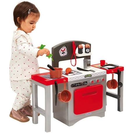 Cuisine Modulable Ecoiffier - Table + 2 Tabourets + Accessoires - Dès 18 Mois - Origine France Garantie GRIS 1 - vertbaudet enfant 