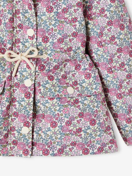 Parka courte à capuche motifs fleurs fille multicolore 5 - vertbaudet enfant 