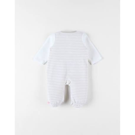 Pyjama 1 pièce rayé en velours BEIGE 2 - vertbaudet enfant 