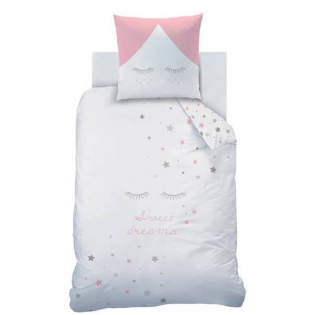 Parure de lit imprimée 100% coton, SWEET DREAMS PINK MATT & ROSE. Taille : 140x200 cm BLANC 3 - vertbaudet enfant 