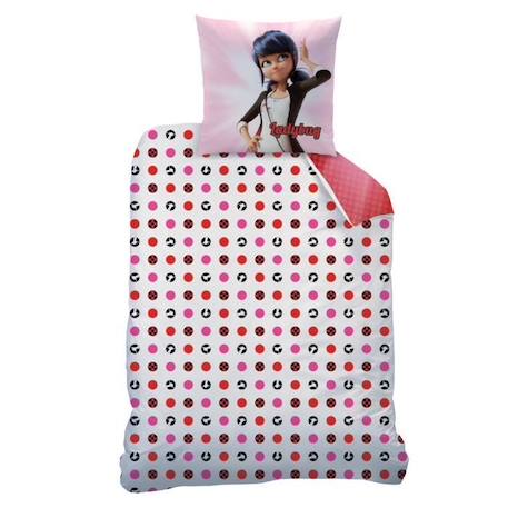 Parure de lit imprimée 100% coton, MIRACULOUS LADYBUG SPACE. Taille : 140x200 cm ROSE 3 - vertbaudet enfant 