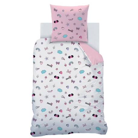 Parure de lit imprimée 100% coton, DISNEY HOME MINNIE WINK 140x200 cm ROSE 4 - vertbaudet enfant 