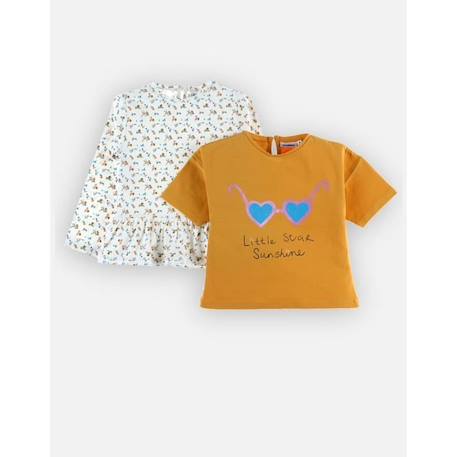 Fille-Set de 2 t-shirts en coton BIO