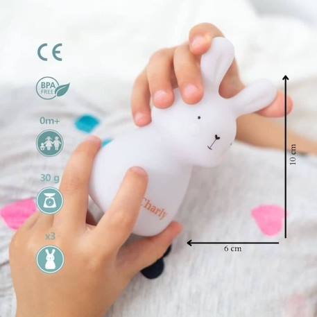 Veilleuse enfant rechargeable par 3 Olala®, chemin lumineux – Veilleuse lapin pour l'endormissement BLANC 2 - vertbaudet enfant 