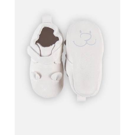 Chaussons en cuir élastiqués BLANC 4 - vertbaudet enfant 