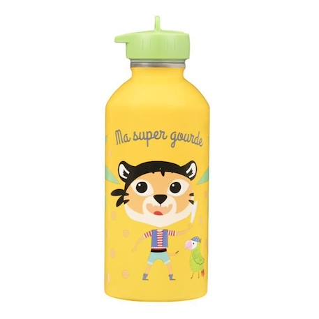 Gourde Inox Enfant - Ma Super Gourde - Tigre - Draeger Paris JAUNE 1 - vertbaudet enfant 