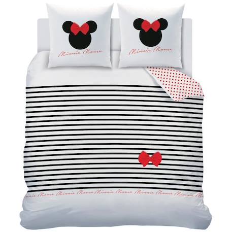 Parure de lit imprimée 100% coton, DISNEY MINNIE STRIPES. Taille : 140x200 cm BLANC 3 - vertbaudet enfant 