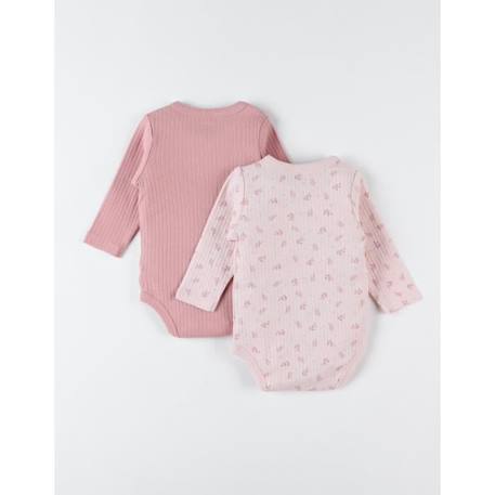 Set de 2 bodies en coton bio MARRON+ROSE 6 - vertbaudet enfant 