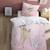 Parure de lit imprimée 100% coton, DISNEY HOME BAMBI FLOWERS 135x200+80x80cm ROSE 1 - vertbaudet enfant 