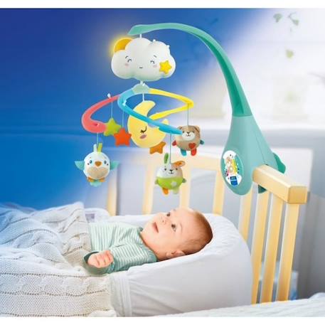 Mobile - CLEMENTONI - Sweet Dream Cot - Musique, rotation et peluches douces BLANC 2 - vertbaudet enfant 