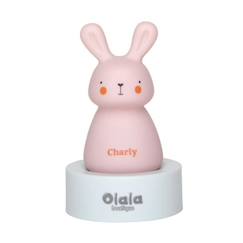 Linge de maison et décoration-Décoration-Veilleuse lapin « Charly » de Olala® - Veilleuse enfant lampe nuit idéal pour accompagner le sommeil [ Veilleuse fille ROSE ]