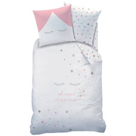 Parure de lit imprimée 100% coton, SWEET DREAMS PINK MATT & ROSE. Taille : 140x200 cm BLANC 2 - vertbaudet enfant 