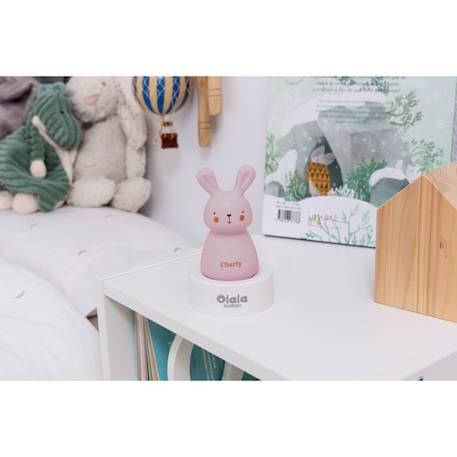 Veilleuse lapin « Charly » de Olala® - Veilleuse enfant lampe nuit idéal pour accompagner le sommeil [ Veilleuse fille ROSE ] ROSE 4 - vertbaudet enfant 