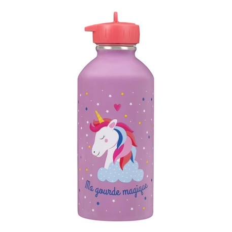 Garçon-Accessoires-Autres accessoires-Gourde enfant Acier inoxydable - Facile à nettoyer - Gourde réutilisable - Contenance 300ml - 17cm x 6,5cm - Ma gourde magique