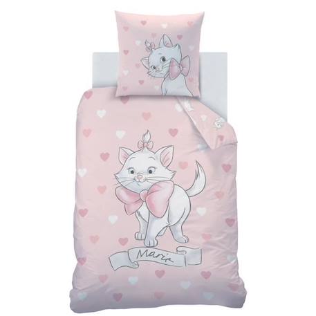 Parure de lit imprimée 100% coton, DISNEY LES ARISTOCHATS LOVE. Taille : 140x200 cm ROSE 4 - vertbaudet enfant 