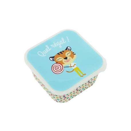 Draeger la carterie - Boîte à goûter TIGRE - Multicolore BLEU 1 - vertbaudet enfant 