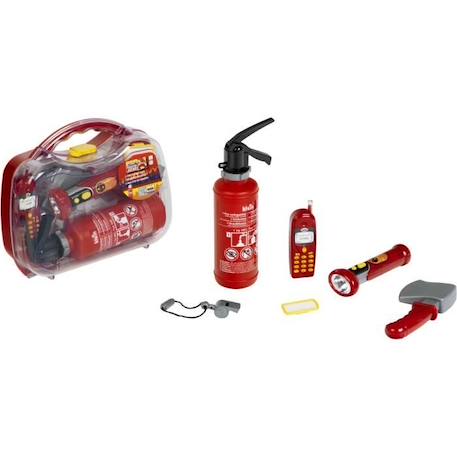 Mallette de pompier transparente avec 6 accessoires dont 1 lampe torche avec fonction lumineuse - KLEIN - 8984 ROUGE 4 - vertbaudet enfant 