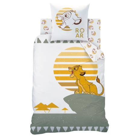 Parure de lit - DISNEY HOME - Le Roi Lion Prince - 100% coton - Blanc et ocre - 140x200 cm BLANC 3 - vertbaudet enfant 