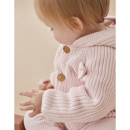 Manteau à capuche en tricot BLEU+ROSE 7 - vertbaudet enfant 