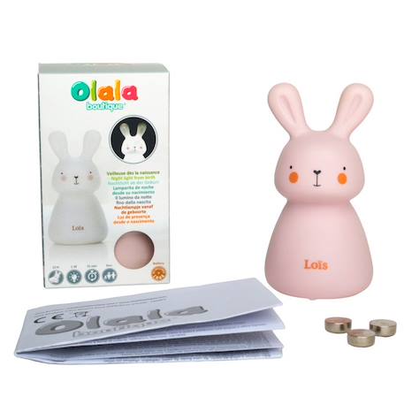 Veilleuse bebe fille couleur rose «Lois» de Olala® - Veilleuse de nuit motif lapin lumière led lampe de nuit [Veilleuse enfant led] ROSE 4 - vertbaudet enfant 