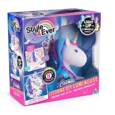 Figurine à décorer - Canal Toys - Licorne Cosmique DIY Lumineuse - Édition Collector - Stickers et Strass inclus BLANC 1 - vertbaudet enfant 