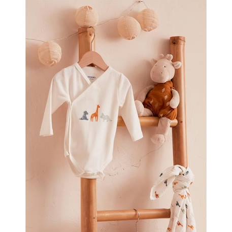 Set de 2 bodies croisés manches longues imprimé dino BLANC 2 - vertbaudet enfant 