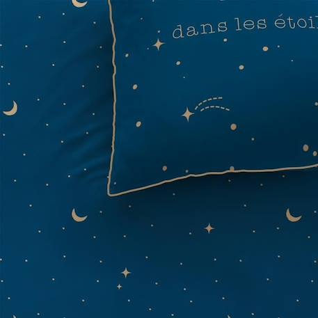 Housse de couette et taie d'oreiller bleu nuit imprimé en coton, MATT & ROSE - STARGAZE. Taille : 140x200 cm BLEU 3 - vertbaudet enfant 