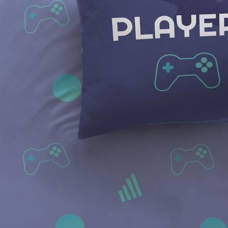 Parure de lit imprimée 100% coton, GAMER 140x200 cm BLEU 4 - vertbaudet enfant 