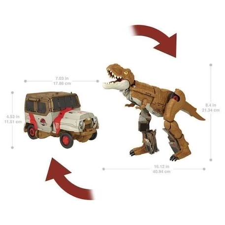 Jurassic World - Tyrannosaure Transformable en Véhicule Tout-Terrain - Fierce - Mattel - HPD38 MARRON 6 - vertbaudet enfant 