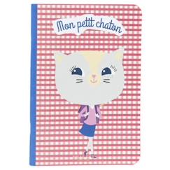 -Cahier Mon Super Chaton - Mon Super Chaton - Grands carreaux - Seyès - Multicolore - Rouge - 14,8 x 21 (A5)