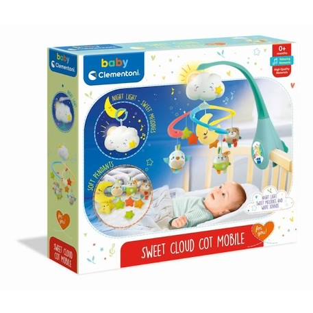 Mobile - CLEMENTONI - Sweet Dream Cot - Musique, rotation et peluches douces BLANC 4 - vertbaudet enfant 