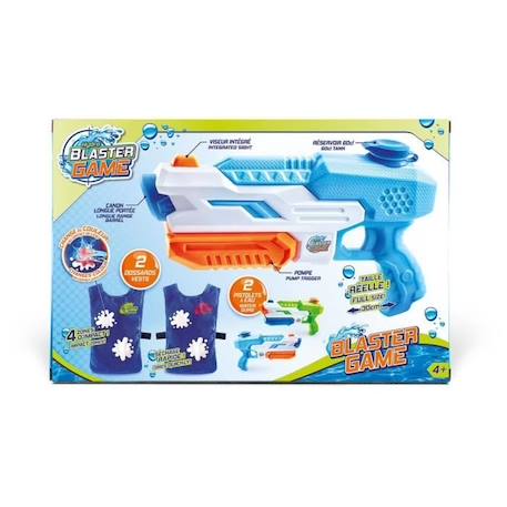 Jeu de Bataille d'Eau CANAL TOYS - Hydro Blaster Game - 2 pistolets + 2 dossards color change BLEU 2 - vertbaudet enfant 