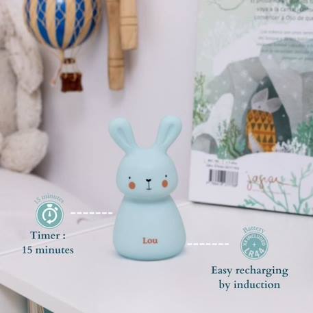 Veilleuse bébé « LOU » de Olala®, couleur Bleu - Veilleuse de nuit motif lapin lumière led lampe de nuit [ Lampe veilleuse enfant ] BLEU 2 - vertbaudet enfant 