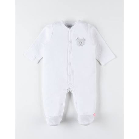 Pyjama dors-bien en jersey BIO BLANC+BLEU 3 - vertbaudet enfant 