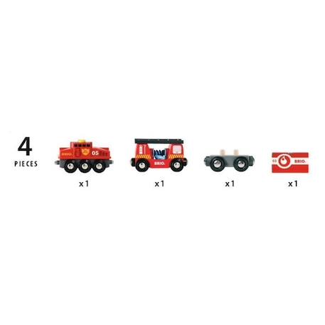 Train des Pompiers BRIO - Circuit de train en bois - Ravensburger - Mixte dès 3 ans - 33844 ROUGE 5 - vertbaudet enfant 