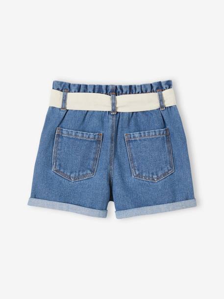 Short en jean style paperbag fille stone 3 - vertbaudet enfant 