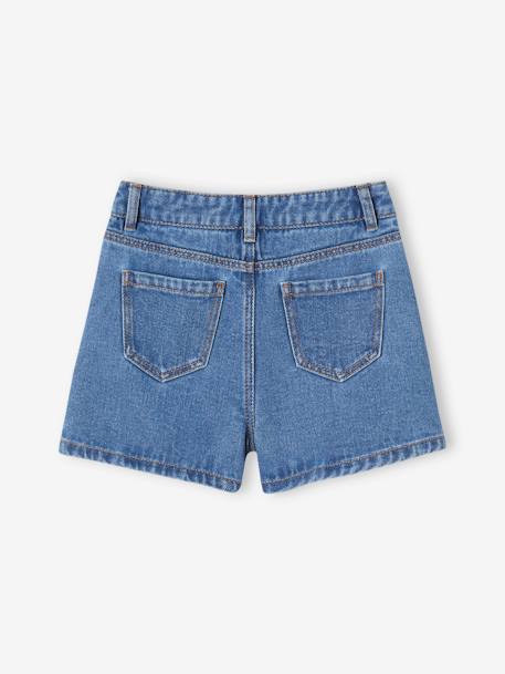 Short en jean brodé fleurs fille stone 3 - vertbaudet enfant 